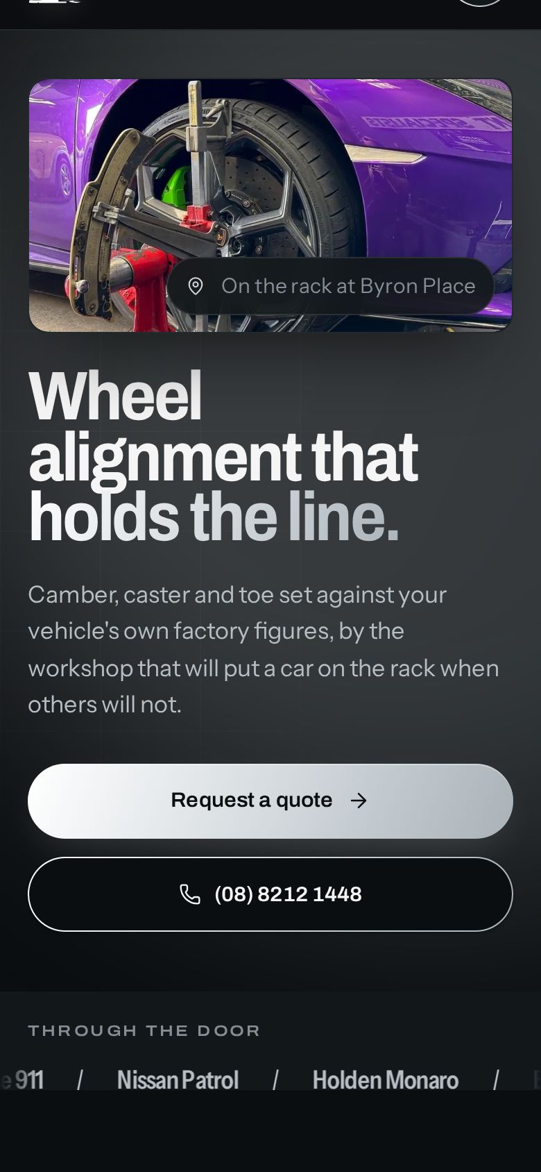 Light Wheel Alignment mobile website built by Webders